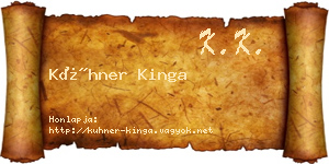 Kühner Kinga névjegykártya
